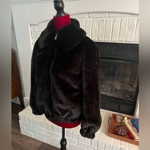 Rebecca Taylor - medium - soft faux fur - black with fitted cuffs